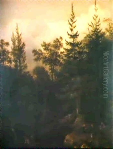 Waldige Gebirgslandschaft Oil Painting by Allaert van Everdingen