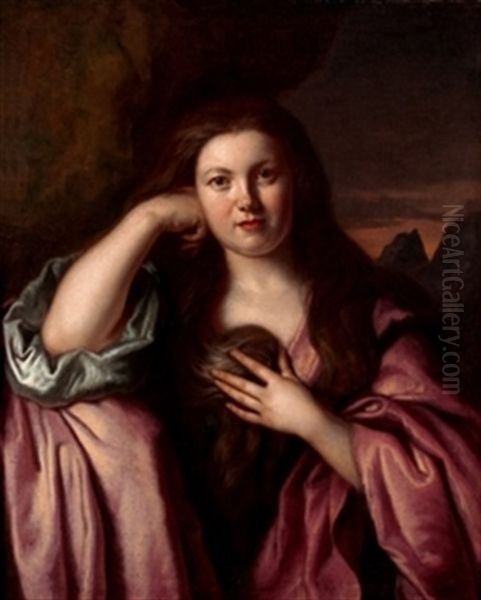 Magdalena Oil Painting by Cesar Boetius van Everdingen