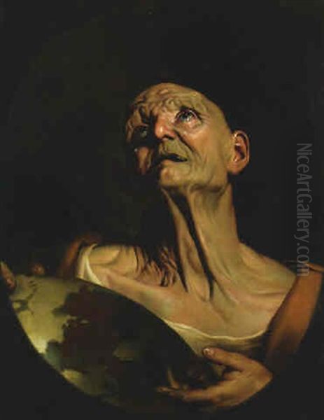 Heraclitus Oil Painting by Cesar Boetius van Everdingen