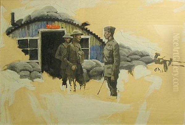 Command Post Oil Painting by Walter H. Everett