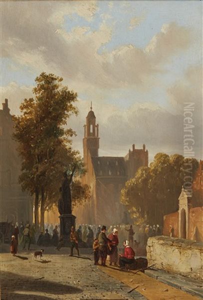 After Church Oil Painting by Adrianus Eversen