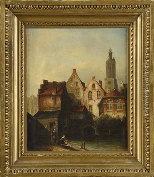 Coin De Ville Anime En Hollande Oil Painting by Adrianus Eversen