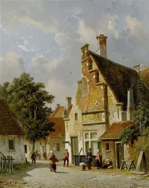 Stadtansicht Oil Painting by Adrianus Eversen