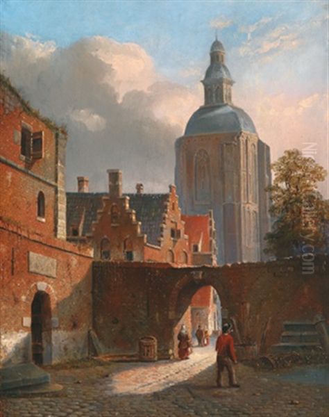 Stadtmotiv Aus Holland Oil Painting by Adrianus Eversen