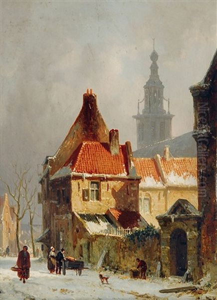 Hollandische Stadtansicht Oil Painting by Adrianus Eversen