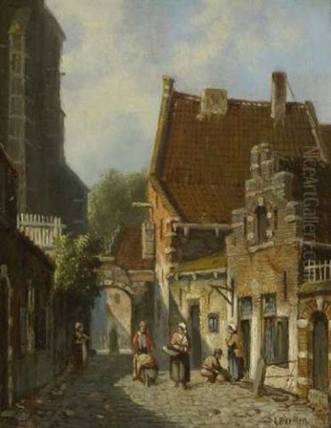 Hollandische Strasenszene Oil Painting by Adrianus Eversen