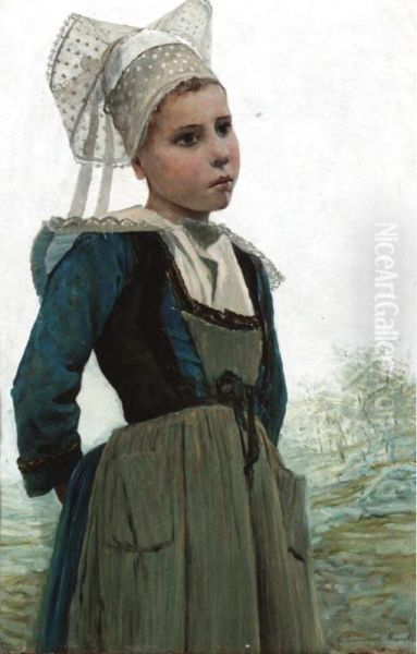 A Young Breton Woman Oil Painting by George Rossi Ashton