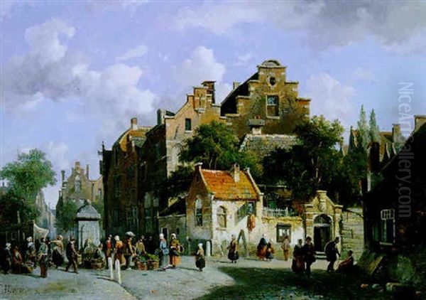 Stadtansicht Oil Painting by Adrianus Eversen