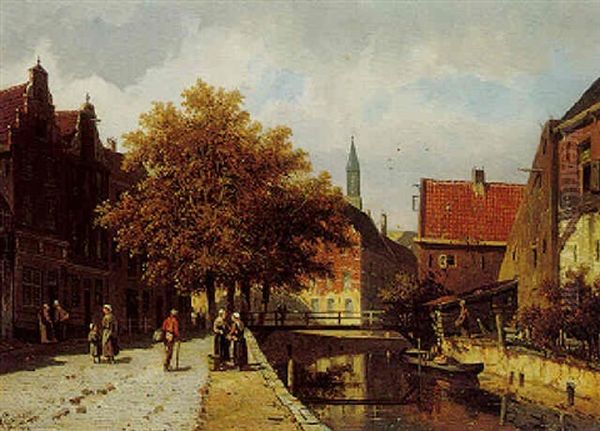 Binnen Singel, Amersfoort Oil Painting by Adrianus Eversen