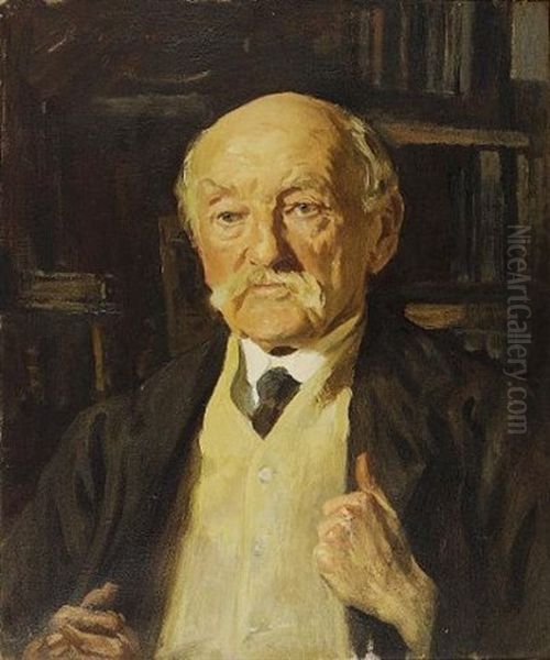 Portrait Of Thomas Hardy Oil Painting by Reginald Grenville Eves