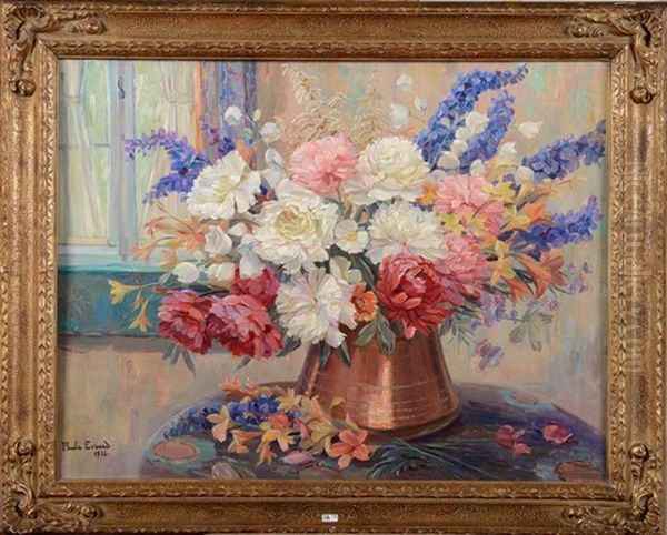 Vase De Fleurs Oil Painting by Paula Evrard