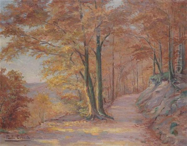 Paysage En Automne Oil Painting by Paula Evrard