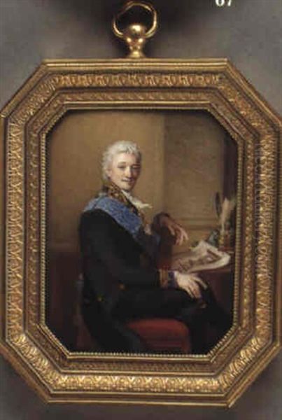 Count Alexander Sergeievich Stroganov Oil Painting by Dimitrij Ivanovich Evreinov