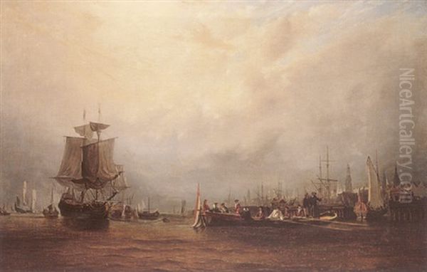 The Landing Of William Iii At Liverpool After The Battle Of The Boyne Oil Painting by John Wilson Ewbank