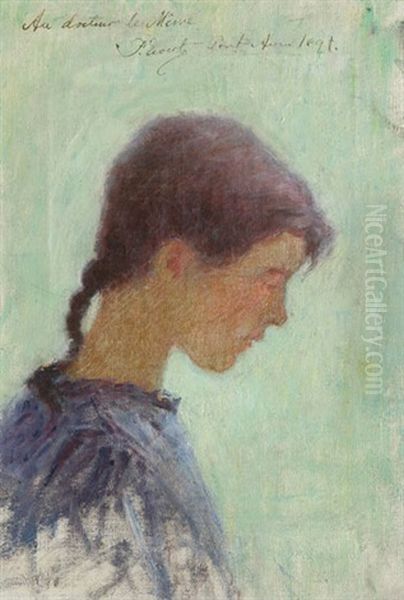 Jeune Bretonne De Profil Oil Painting by Per Ewert