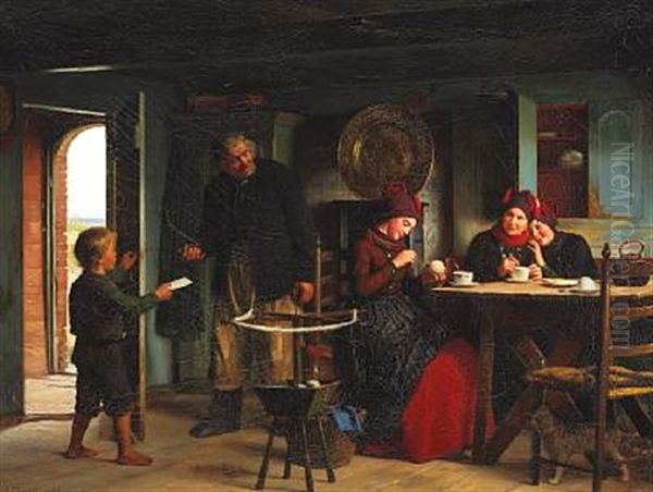 En Opdagelse Oil Painting by Johann Julius Exner