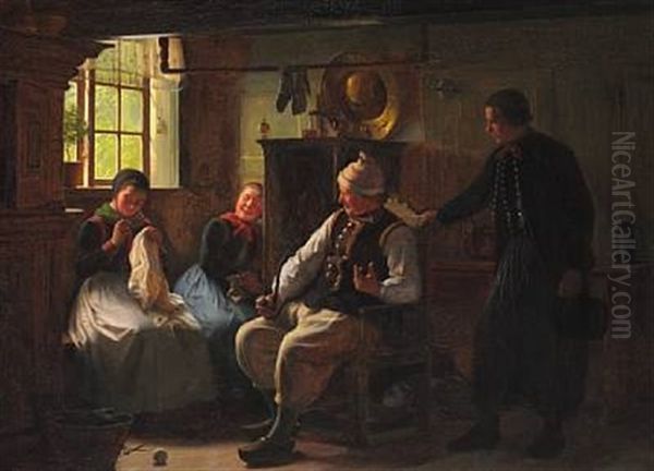 Frierens Besog Oil Painting by Johann Julius Exner