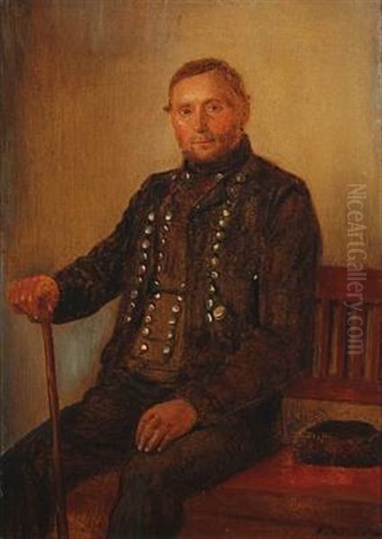 Portrait Of A Gentleman Oil Painting by Johann Julius Exner