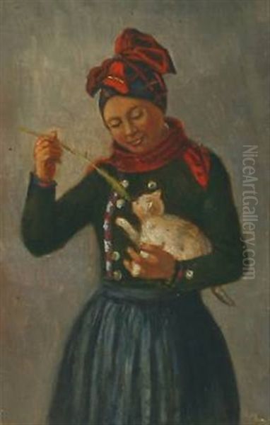 A Girl From Fanoe Oil Painting by Johann Julius Exner