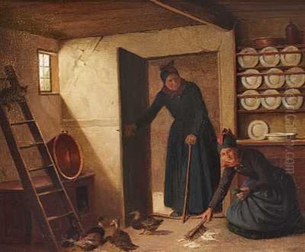 Et Uheld Oil Painting by Johann Julius Exner