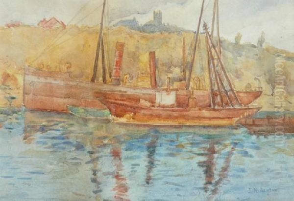 Boats At Berry'sbay Oil Painting by Julian Rossi Ashton