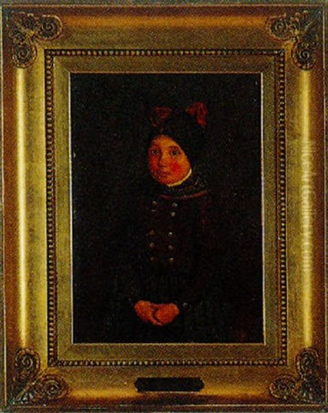 Portraet Af Lille Pige I Egnsdragt Oil Painting by Johann Julius Exner