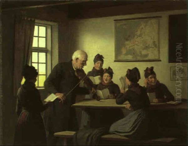 Festsangen Indaves Oil Painting by Johann Julius Exner