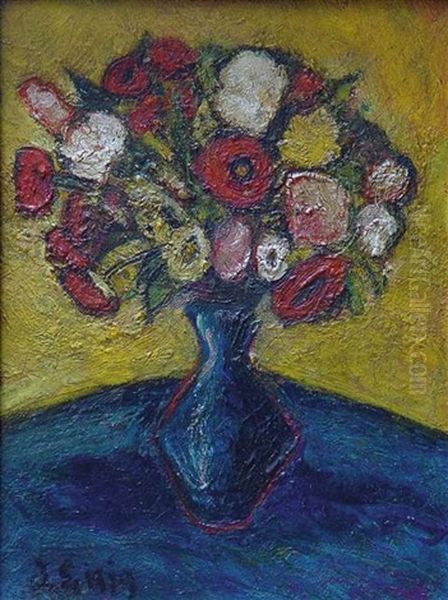 Blumen In Einer Vase Oil Painting by Judith Anna Exter