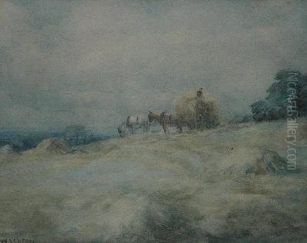 Haytime Oil Painting by William Ashton