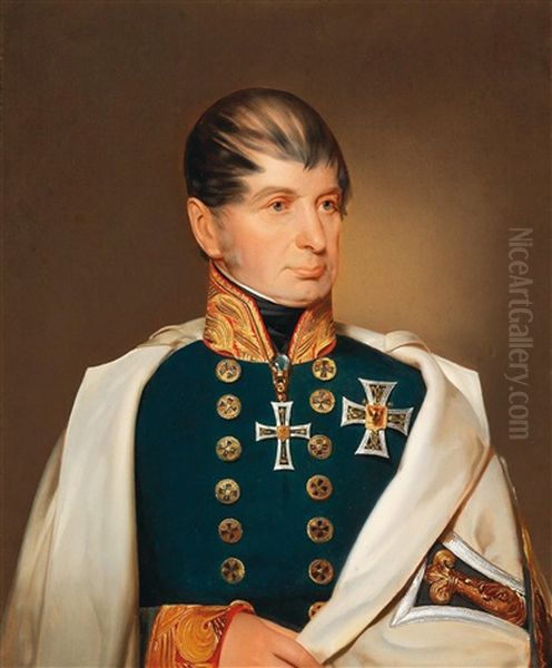 Half-length Portrait Of Archduke Maximilian Joseph Of Austria-este Oil Painting by Franz Eybl