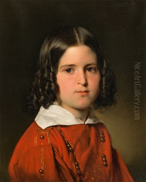 Portrait Of A Boy Oil Painting by Franz Eybl