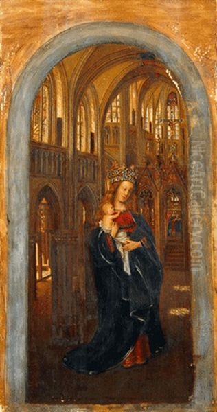 Madonna In Der Kirche (copy By D. Beckers) Oil Painting by Jan Van Eyck