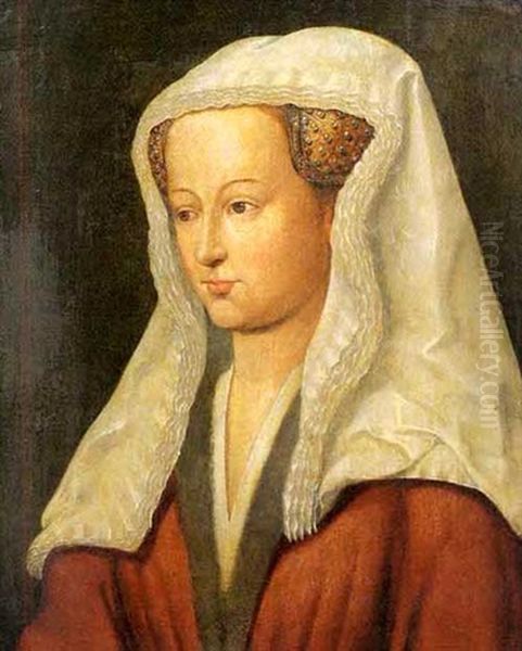 Bust Of A Woman Oil Painting by Jan Van Eyck