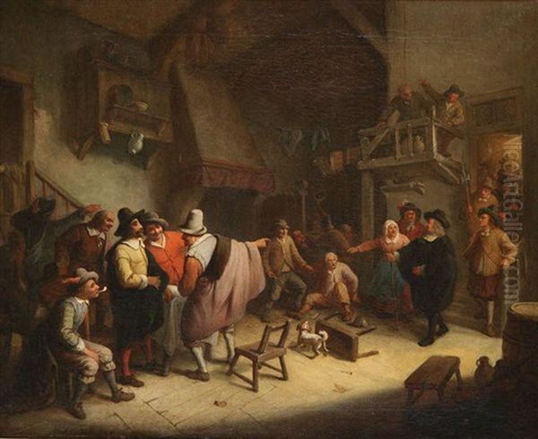 Scene D'auberge (after Jean-baptiste Madou) by Charles van den Eycken I