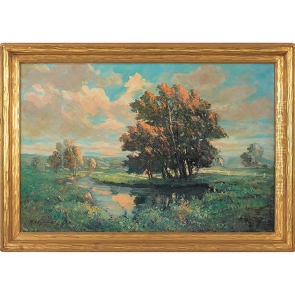 Summer Landscape Oil Painting by William Arnold Eyden