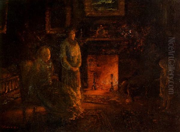 The Family Hearth Oil Painting by William Arnold Eyden