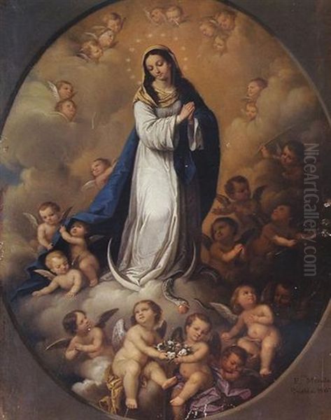 Virgen De La Inmaculada Concepcion Oil Painting by Francisco Morales van den Eynden