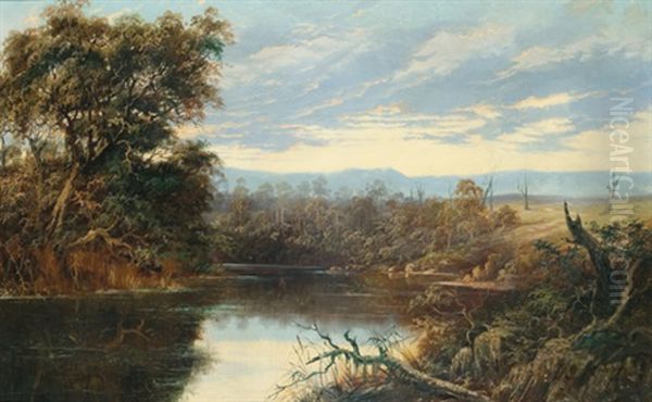 River Scene Oil Painting by Gladstone Eyre