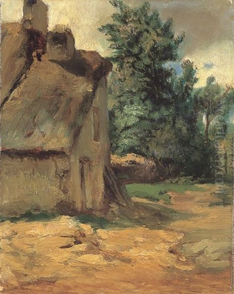 Bauernhaus Am Feldweg Oil Painting by Louis Eysen