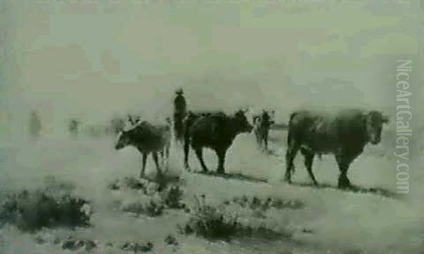 Cattle Herding Oil Painting by Carl Eytel