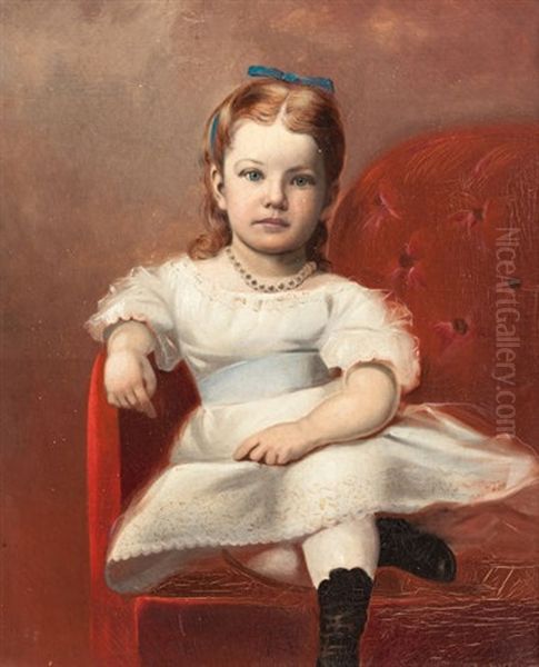 Portrait Of Pearl Lawthe Oil Painting by Louis Eyth