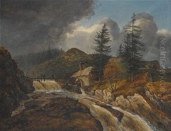 Eisenhammer In Schweden Oil Painting by Johann Christian Michael Ezdorf