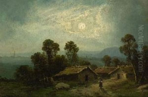 Mondscheinlandschaft Oil Painting by Johann Christian Michael Ezdorf