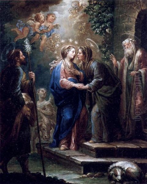 Abrazo En La Puerta Dorada Oil Painting by Joaquin Antonio Ezquerra