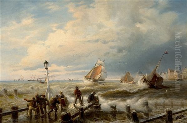 Stormy Sea Oil Painting by Friedrich Wilhelm Fabarius