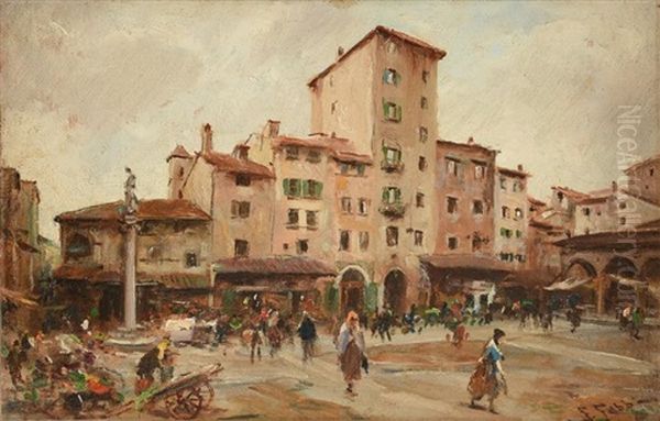 Piazzo Del Mercado Oil Painting by Fabio Fabbi