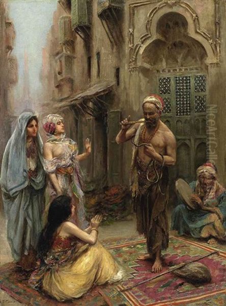 The Snake Charmer Oil Painting by Fabio Fabbi