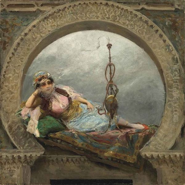 A Reclining Odalisque Oil Painting by Fabio Fabbi