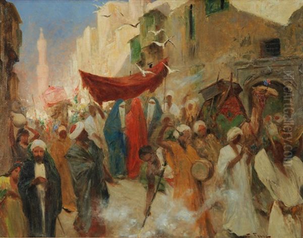 Processione Al Cairo Oil Painting by Fabio Fabbi