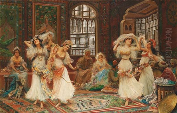 Danseuses Au Harem Oil Painting by Fabio Fabbi